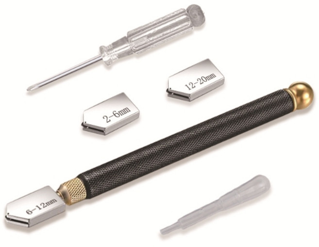 유리칼 세트 유리절단 유리자르기 유리커팅칼 타일 컷팅 절단 커터 절단칼, 1세트