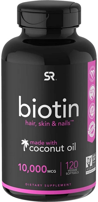 스포츠리서치 비오틴 10000mcg 베지 소프트겔 120정, 1개 - 쿠팡