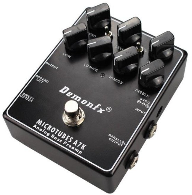 멀티이펙터 Demonfx 아날로그 베이스 프리앰프 이펙트 페달 오버드라이브 프리앰프 컴프레서 마이크로 튜브 A7K, 02 A7K, 1개