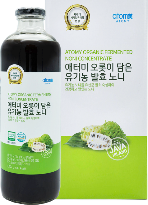 애터미 오롯이 담은 유기농 발효 노니 1000g + 핑크 솔트 300g, 1kg