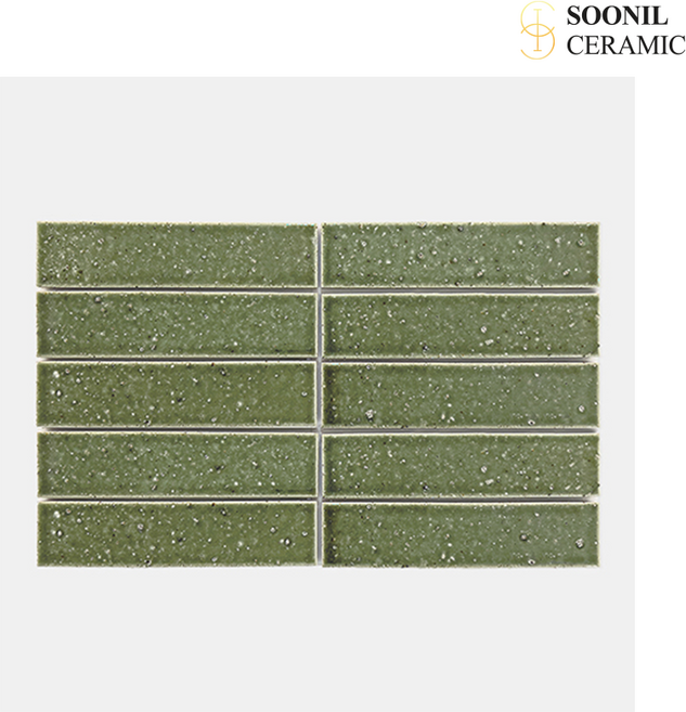 SI HATSU LIGHT GREEN47203 사각 자기질 라이트그린 모자이크 타일