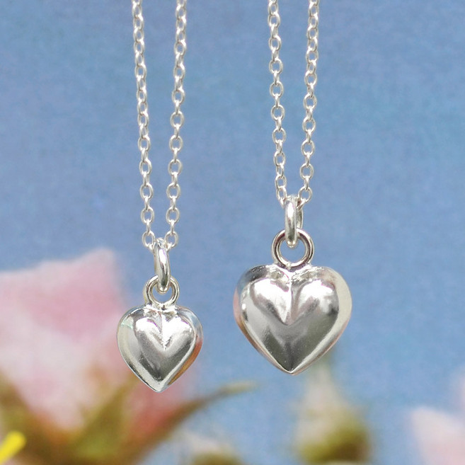 반지소 실버925 볼륨 통통하트 체인 순은목걸이 루다