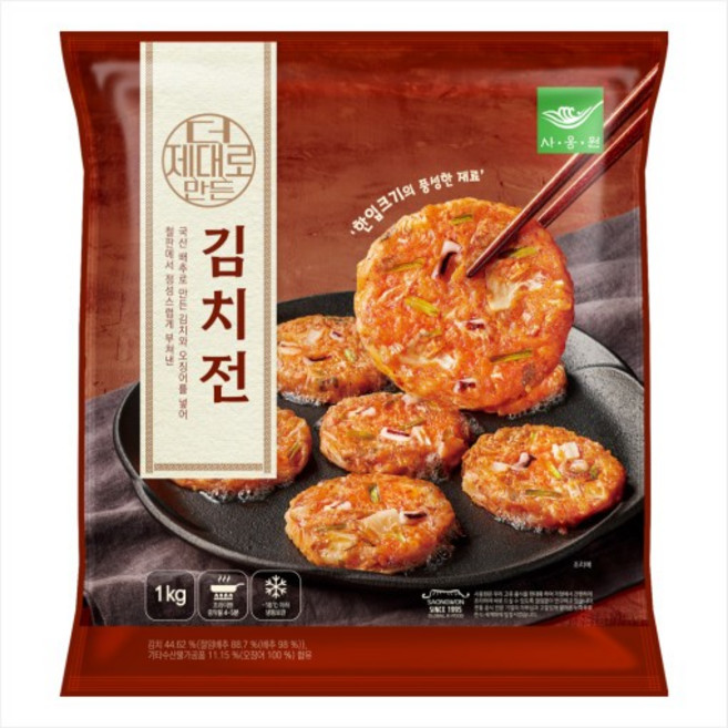 사옹원) 더 제대로 만든 김치전 1kg(30gX33개), 1kg, 1개