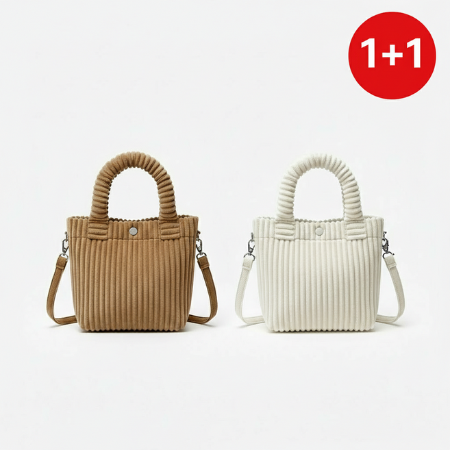 [1+1] 코듀로이 미니 토트 크로스백 골덴 버튼 가방