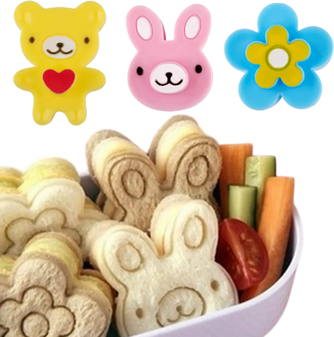 샌드위치틀 식빵틀 곰돌이식빵틀 빵틀 샌드위치식빵틀 미니 모양 틀 3개세트, 1개