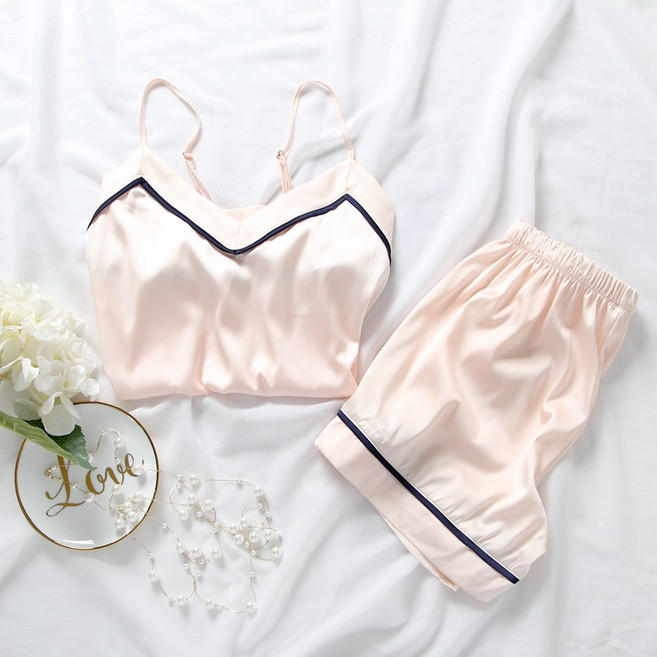 [오늘도 더그레이]바네사 실크 슬립 민소매 나시 파자마 여름 잠옷/ STB0019-03-006