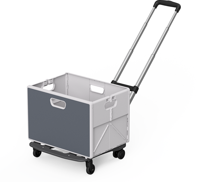 큐폴드 접이식카트 폴딩박스 세트 기본형 4바퀴 장바구니캐리어 핸드 쇼핑, 다크그레이 박스 + 카트, 1세트