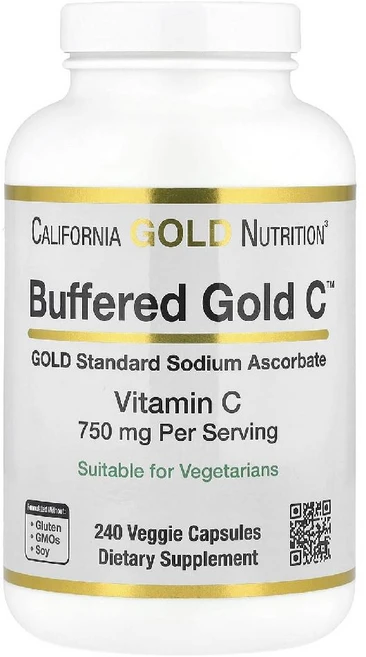 캘리포니아골드 비타민C Buffered Gold C 골드 아스코르브산 캡슐 240정, 1개 - 쿠팡