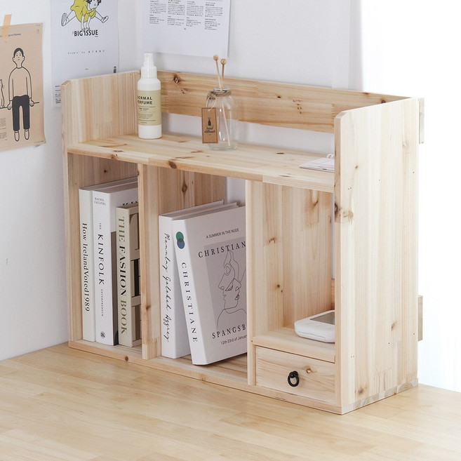 원목 책꽂이 2단 600 서랍형, 단품