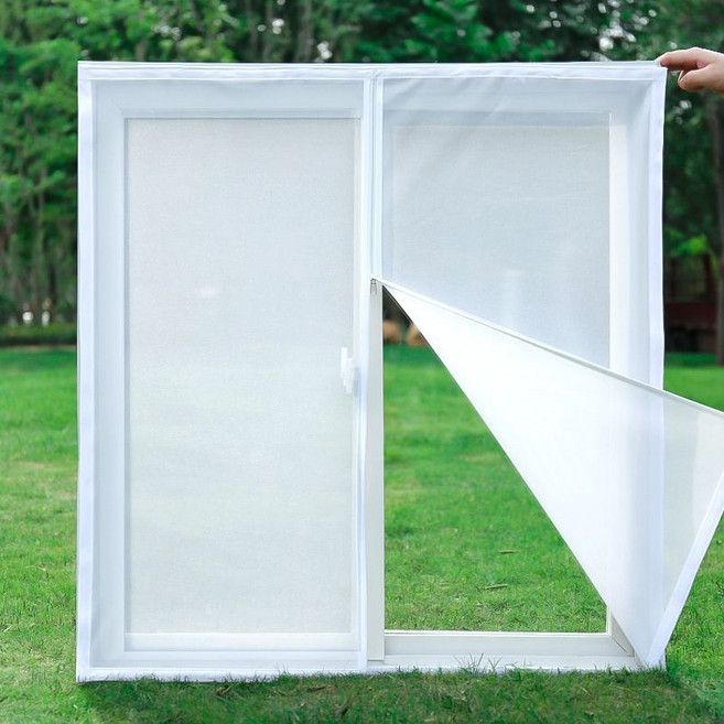 창문형 대형 방충망 모기장 사각 롤 원단 셀프 부착형 창문 자석 교체 수리 맞춤형 모기 방지 스크린 메쉬 가정용 심플 문짝 커튼 지퍼 스타일, 1개, 지퍼형 맞춤형 검은색