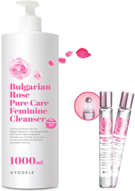 아요델 불가리안로즈 여성청결제 1000ml +핑크엔젤 페로몬퍼퓸 13ml, 1개, 1L