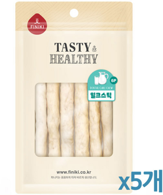 피니키 밀크스틱 강아지껌, 5개, 밀크 스틱 6P