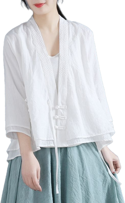 셀럽당 여자 여름 브이넥 가디건 개량한복 상의 자외선 차단 K1095-KR