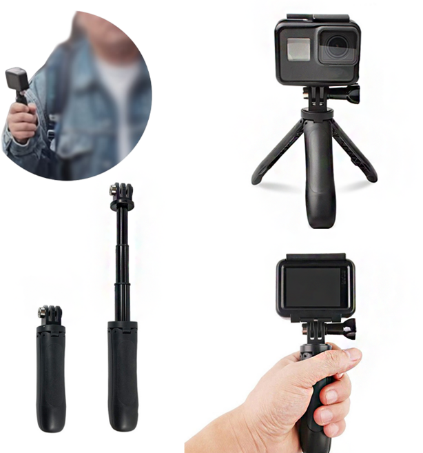 집으로프레시 액션캠 셀카봉 연장 삼각대, 1개