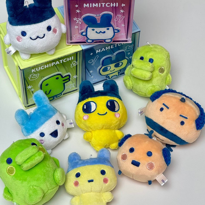 일본 정품 다마고치 인형 키링 2종 세트 커플 자석 키링