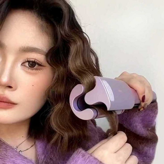 굵은 물결 고데기 볼륨 32mm 퍼플 미용실 웨이브 음이온, B. 로즈 퍼플