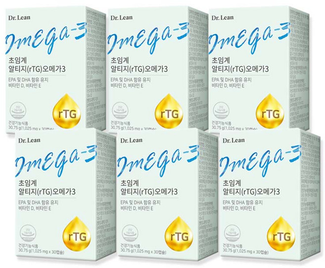 닥터린 초임계 rTG(알티지) 오메가 3, 30정, 6개