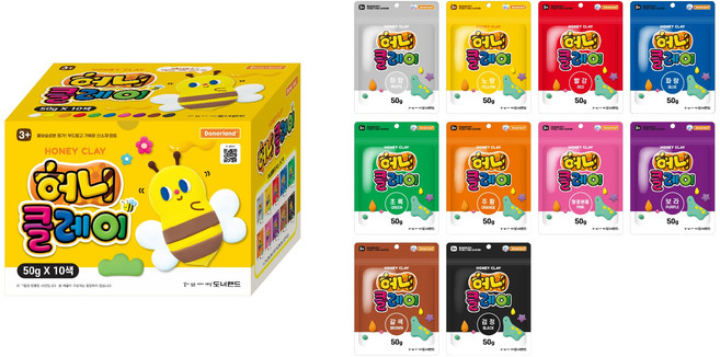 도너랜드 허니클레이 50g 10색 세트, 1세트