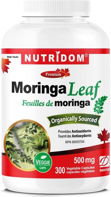 뉴트리돔 캐나다 유기농 모링가 잎 300식물성캡슐 Organic Moringa Leaf, 1개, 300정 - 쿠팡