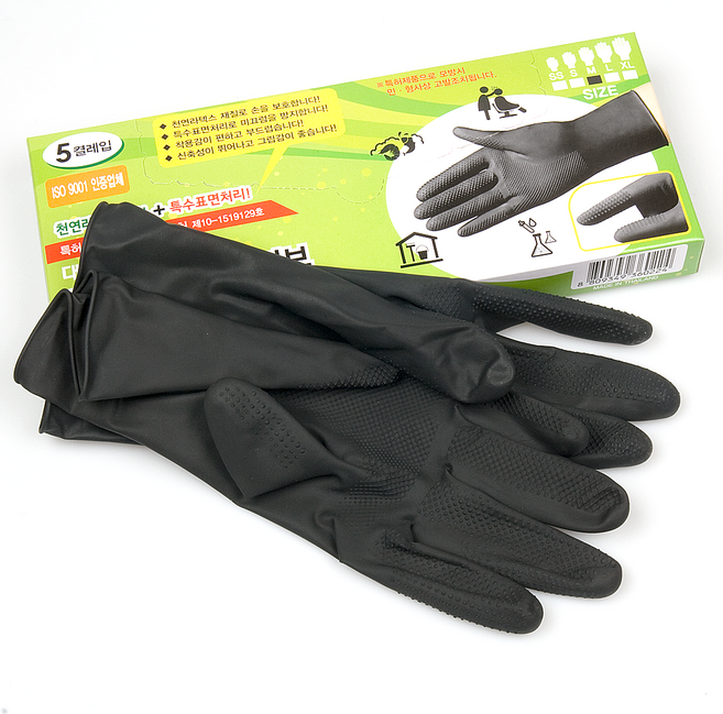 대동까칠이 미용 작업 밭일 고무 장갑 (5켤레), SS, 1세트