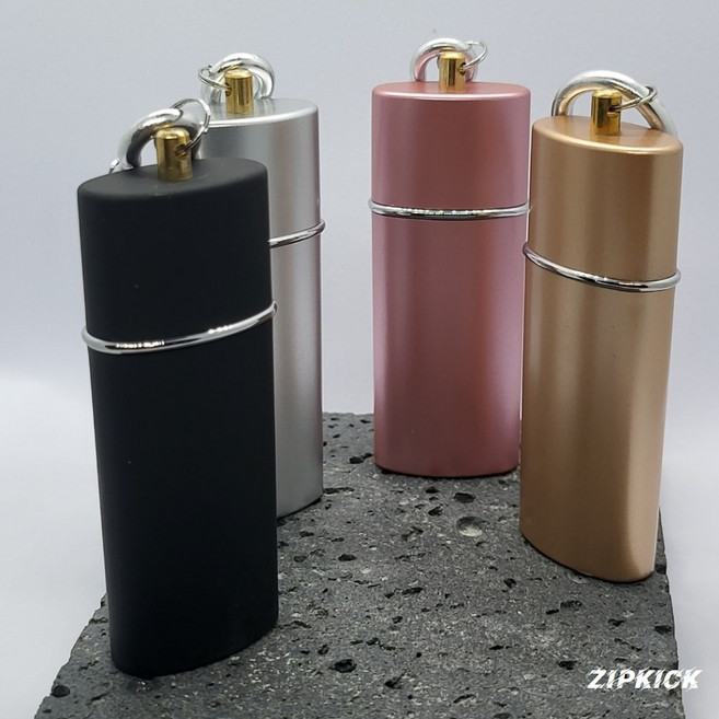 Zipkick 휴대용 재떨이 키링 미니 재떨이 담배 꽁초 보관 케이스 담배 재털이, 실버, 1개