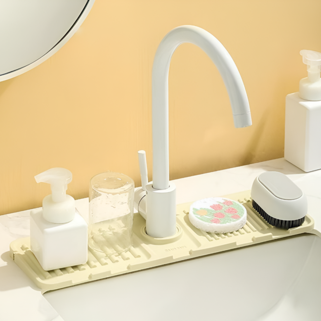 무네오 세면대 실리콘 배수 매트 베이지색, 1개