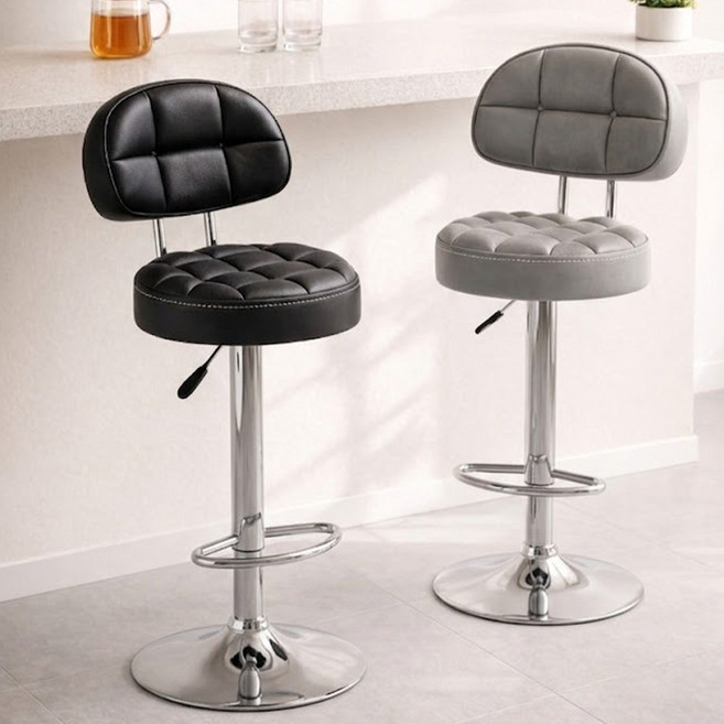 홈바 의자 높이조절 회전 발걸이형 모던 인테리어 높은 카페 바 체어 미용실 의자, 1개, 블랙