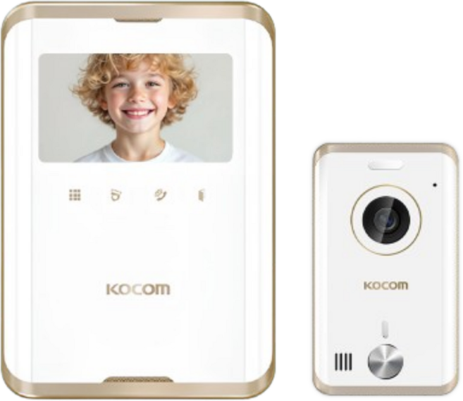 코콤 아날로그방식 비디오폰 인터폰 KCV-R431E(노출형초인종)화이트