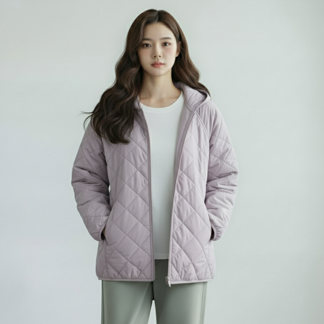 여성 초경량 등산 산책 따뜻한 패딩 점퍼