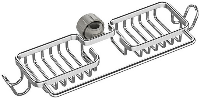 투데이리빙 싱크대 메탈 와이어 수전 선반 무타공 세면대 수납 정리 욕실 주방 다용도 거치대 씽크대 걸이 받침 물빠짐 배수 받침대, 1개, R98575S(실버