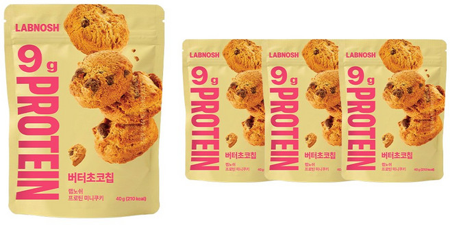 랩노쉬 프로틴 미니쿠키 버터초코칩, 4개, 40g