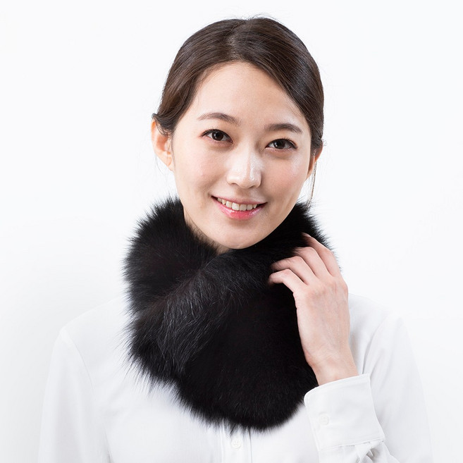 우리모피 셜리 SAGA 폭스 스카프 넥워머 머플러 목도리