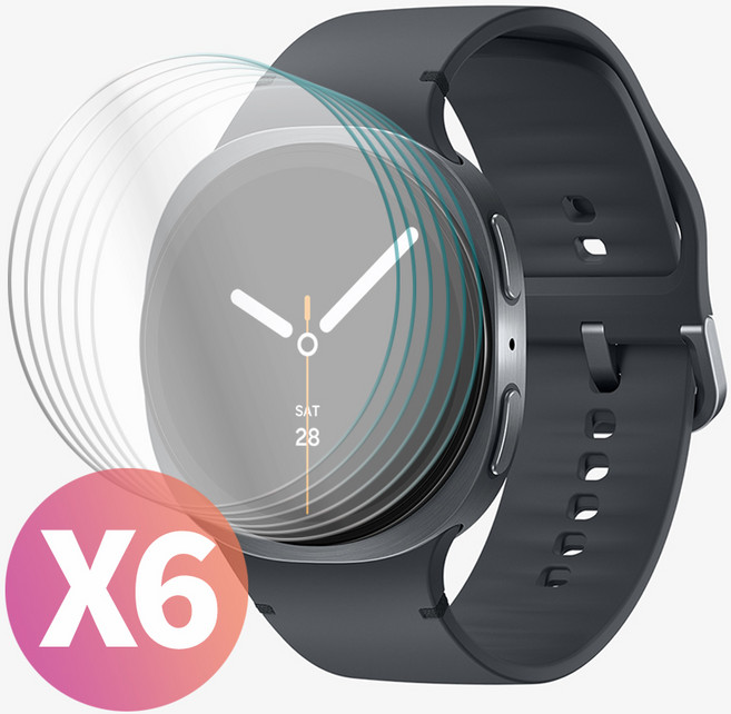 스톤스틸 3+3 갤럭시 워치8 워치8클래식 40mm 44mm 46mm PET 액정 보호 필름, 6개