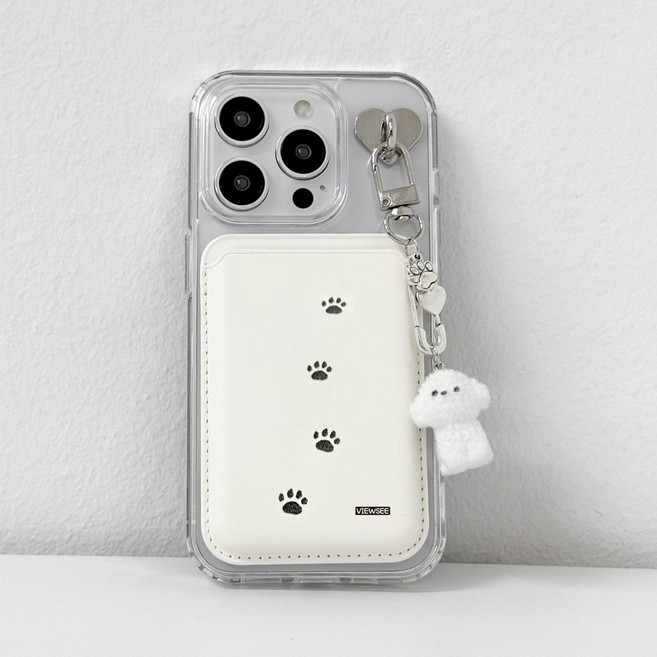 뷰씨 디자인 맥세이프 카드지갑 3장 수납 지갑 케이스, 1개, 11. 발자국