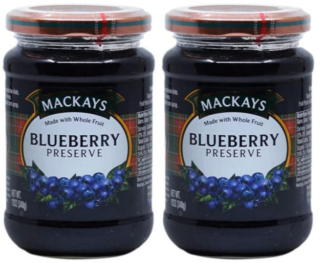 수제잼 베이커리 잼 맥케이즈 블루베리 프리저브 각 340g (2팩), 수제잼 베이커리 잼 맥케이즈 블루베리 프리저브 각 34
