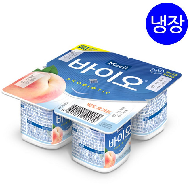 바이오요거트 백도(떠먹는요구르트), 12개, 85g
