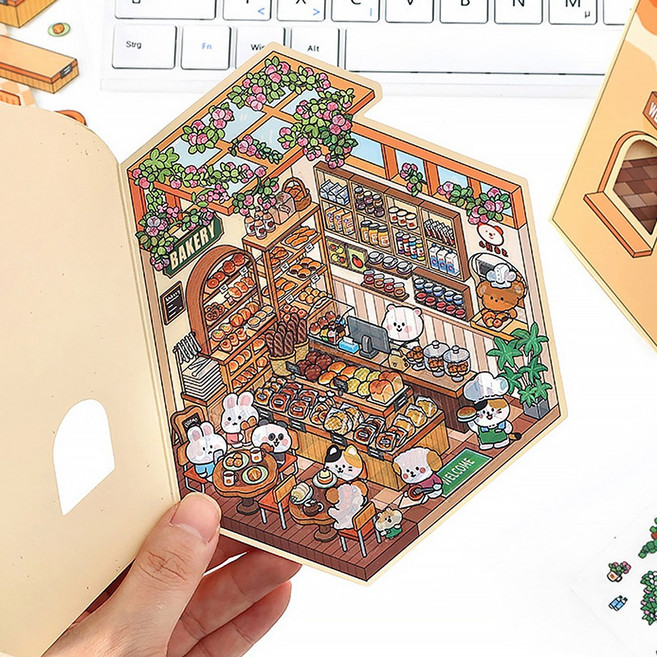 집꾸미기 방꾸미기 스티커 식당 집꾸미기 입체스티커 다꾸 DIY, 1개, 03 : 고소한빵집