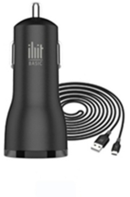 아이히트 .2포트 8핀 차량용충전기 3.1A 블랙 IHK-BC2U318