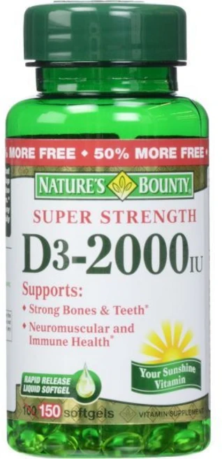 비타민D 네이처스 바운티 D 2000 u 소프트젤 150 카운트, 1개, 150정 - 쿠팡