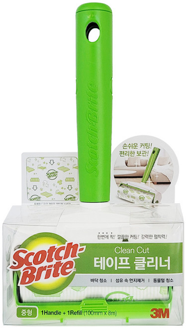 3M 스카치브라이트 테이프클리너 중형 핸들 + 리필1p, 1세트