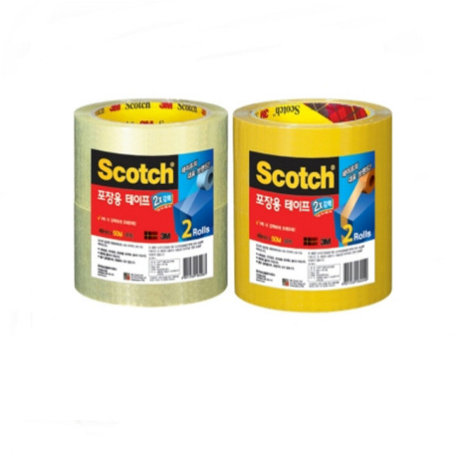 3M 스카치 포장용 테이프 3615-2P 폭48mm/길이50M, 갈색