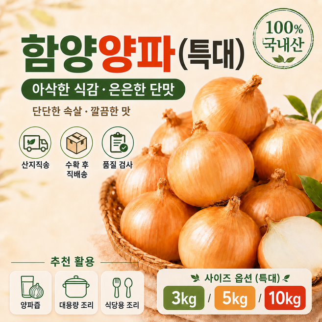 [산지직송] 단단한 햇 함양양파(특대) 대용량 업소용, 1개, 함양양파 10kg(특대)