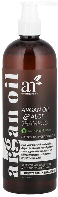 아트네츄럴 아르간오일 & 알로에 샴푸 건조하고 끊기기 쉬운 손상 모발용 473ml(16fl oz), RNA02071, 1개, 473ml - 쿠팡