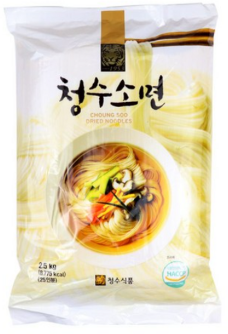 [청수식품] 청수 소면 25인분(봉지) 2.5kg, 6개