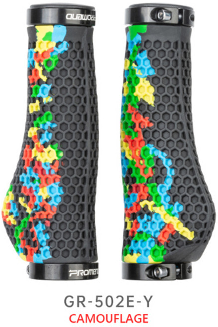 3D EPU 자전거 핸들 바 그립 인체 공학적 미끄럼 방지 디자인 듀얼 합금 잠금 링 MTB도로도시 자전거 용 충격 흡수, 01 GR-502E-y, [02]   GR-502E Olive, 1개