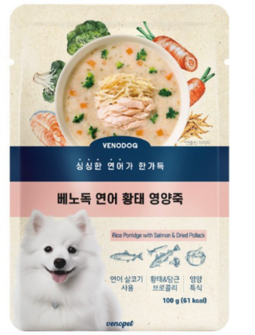 베노독 전연령 강아지 영양죽 습식사료, 연어, 100g, 10개