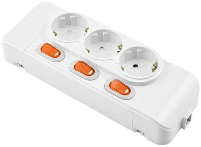 국산 노출 3구 콘센트 개별 스위치 멀티콘센트, 1개, 21cm