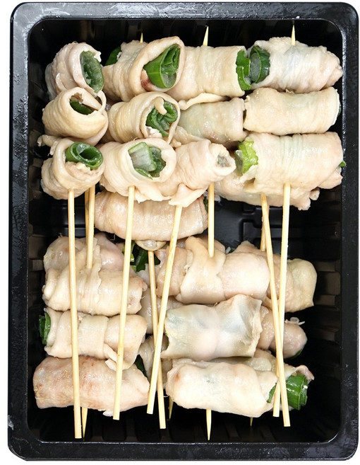 꼬치마트 신제품 닭껍질대파말이 꼬치 공장직영, 10개, 55g