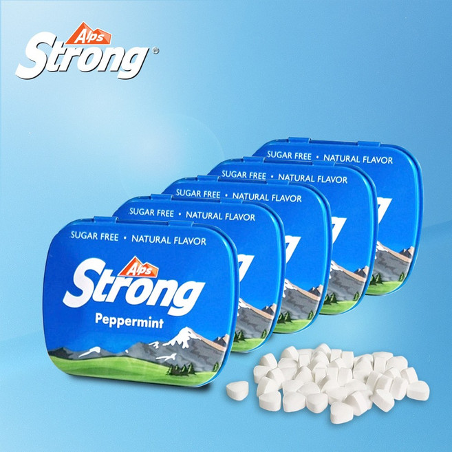 알프스스트롱 페퍼민트 금연 캔디 무설탕, 5개, 14g