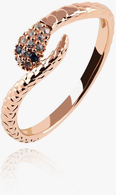 엘렌쥬얼리 14K 18K 렉스 스네이크 큐빅 미스 링 반지